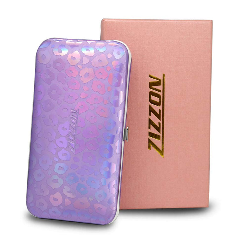 ZIZZON Nail Clippers Kit Manicure Pedicure set with Holographic Case(Purple) Purple - BeesActive Australia