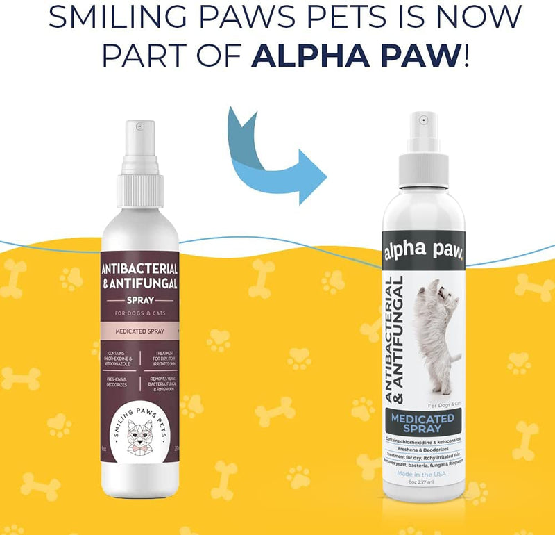 Smiling Paws Pets Advanced Chlorhexidine & Ketoconazole Spray for Cats & Dogs Skin Allergy Treatment - Hot Spot, Relief & Pet Anti Itch Spray 8oz - BeesActive Australia