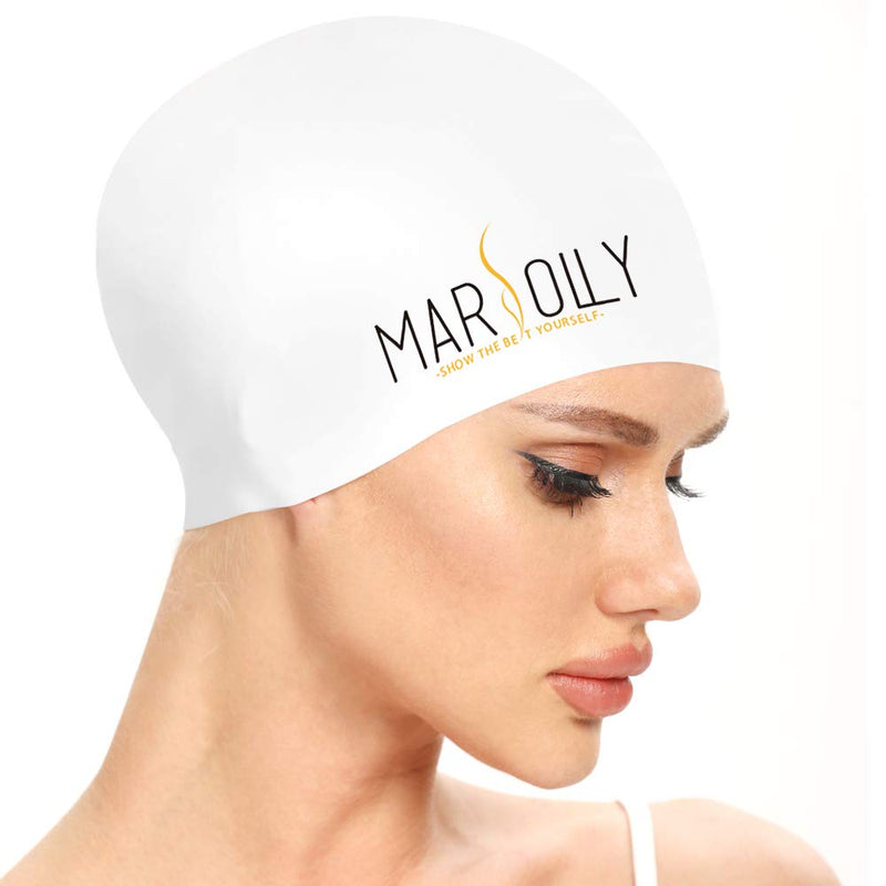 Marsolly Silicone Swimming Cap for Women Men Adults& Kids,Swim Cap with Constellation Printd Leo - BeesActive Australia