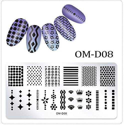 WOKOTO 5pcs Stamping Plates for Nail Art Kit Lace Mandala Flower Animal Nail Image Templates Design Stamp Tools Kit - BeesActive Australia