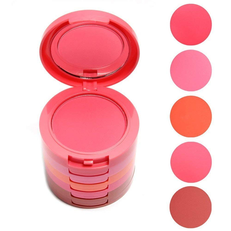 Ucanbe Waterproof 5 Colors Blusher Palette with Blush Brush - BeesActive Australia