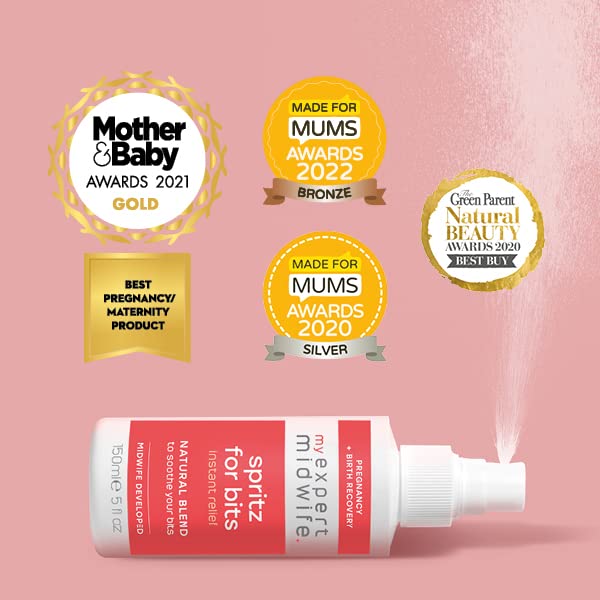 My Expert Midwife Spritz for Bits, Pregnancy & Postnatal Relief Perineal Spray for New Mums, Hospital Bag Maternity Essential, Natural Formula for Soothing Care After Giving Birth – 150ml 150 ml (Pack of 1) - BeesActive Australia