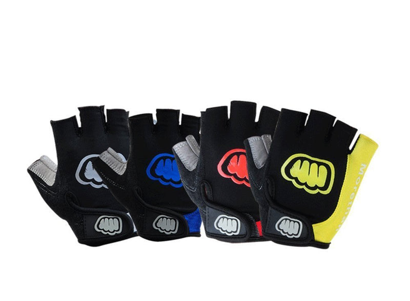 [AUSTRALIA] - WMOSS Gel Pad Gloves Fingerless Cycling Gloves Gym Gloves for Mens Womens Weightlifting Fitness Crossfit Workout Climbing Biking Fishing Hunting Driving, Half-Finger Yellow Medium 