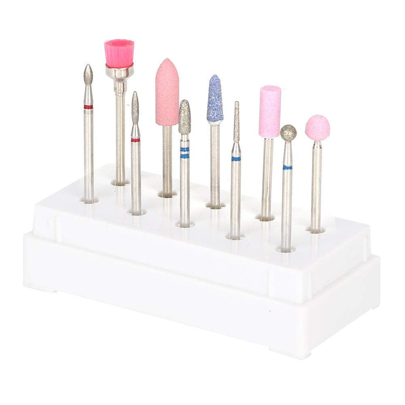 【𝐂𝐡𝐫𝐢𝐬𝐭𝐦𝐚𝐬 𝐆𝐢𝐟𝐭】 Nail Drill Bits Set, Environmentally Friendly And Harmless Pedicure Bits, Durable Excellent Durability for Home Manicure Store Salon Shop Beauty Salon(White 10-piece set) White 10-piece set - BeesActive Australia