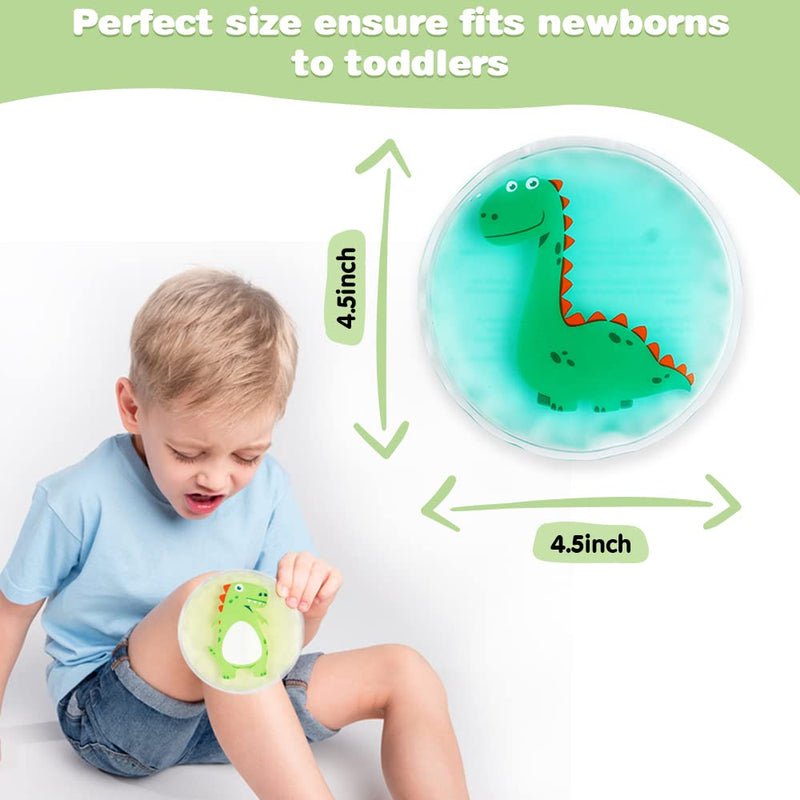 Hilph Kid Ice Pack Cold Compress for Kids Injuries, 3 Bump Ice Pack Kids Cold Packs Reusable Small Ice Packs for Baby Pain Relief, Childrens Ice Packs for Kids Swelling, Bruise, Fever -4.52" A-3 Dinosaurs - BeesActive Australia