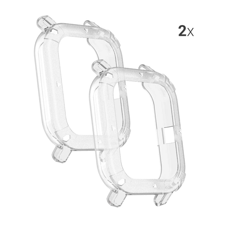 kwmobile 2-Pack Fitness Tracker Frame Compatible with Huami Amazfit GTS - Case Sport Tracker TPU Silicone Cover - Transparent - BeesActive Australia