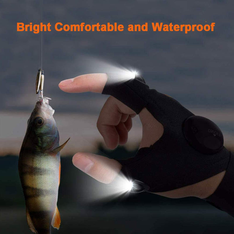 LED Flashlight Gloves, Super Bright LED Light Glove for Fishing, Camping, Repairing, Cool Gadget Gifts for Men, Mechanics, Electrician On Christmas 1 Pair - BeesActive Australia