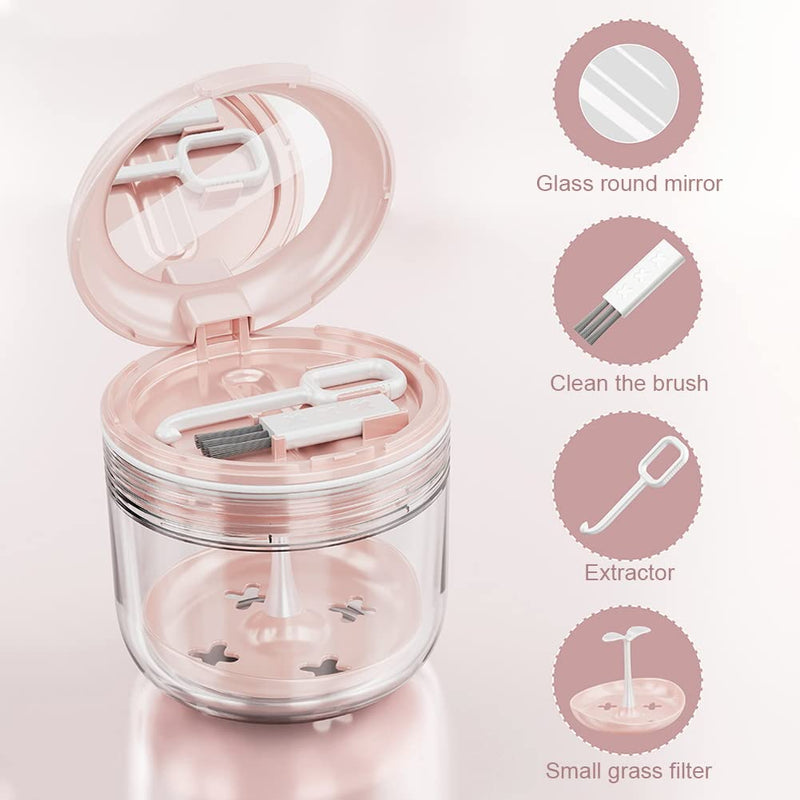 Denture Bath Case Denture Box with Strainer, Portable Leak-Proof False Teeth Storage Container Dental Case for Storage and Immersion of Mouthguards Retainers and Dental Appliances (Pink) Pink - BeesActive Australia
