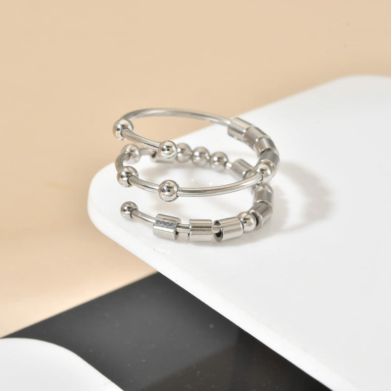 GOGOEY Morse Code Rings for Women, Stainless Steel Spinner Ring Fidget Rings for Anxiety Ring Morse Code Rings Inspirational Gifts Jewelry Women Birthday Graduation Gifts for Her Best Friends 09 My Person - BeesActive Australia