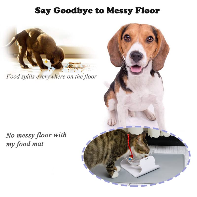 Silicone Pet Feeding Food Mat Dog Cat Placemat with Raised Edge, Anti-Slip Waterproof Pet Bowl Mats Pet Food Tray for Cats, Dogs and Small Animals 16.1"*12.2" Pink - BeesActive Australia