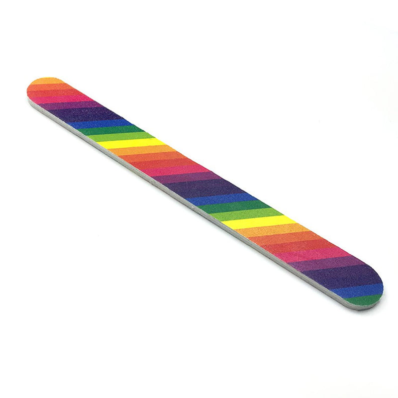 HugeDE 10 Pcs Professional Double Sided Rainbow Nail Files Buffers Emery Board Pedicure Manicure Tool - BeesActive Australia