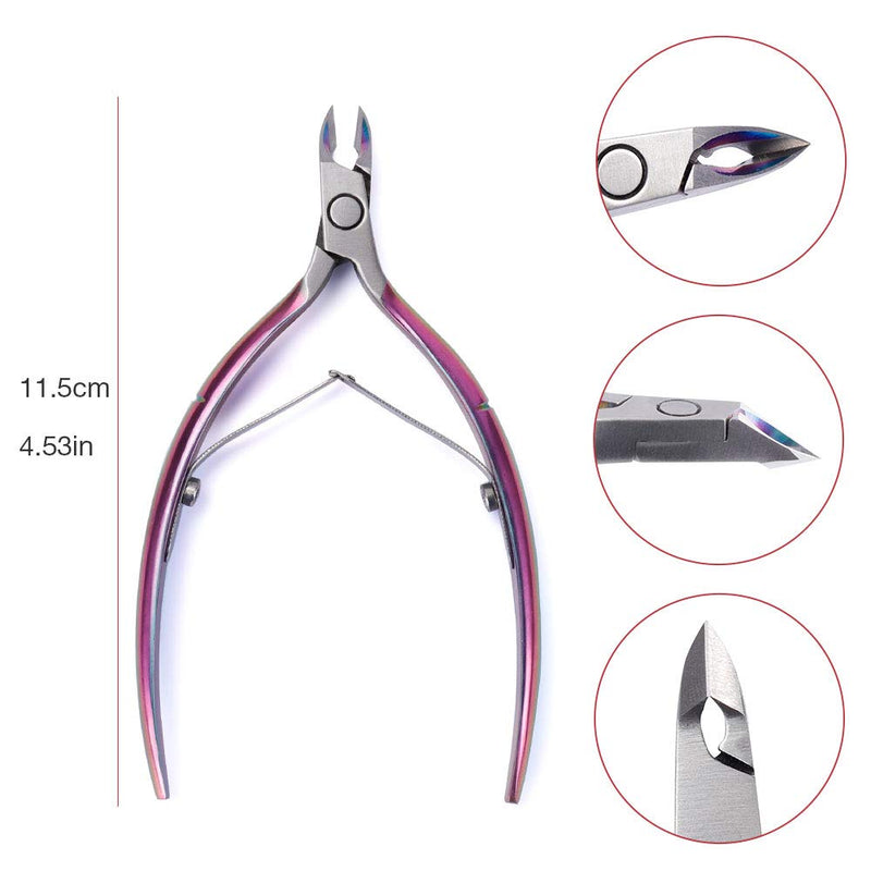 Cuticle Remover Trimmer Cutter Nippers Clippers, Stainless Steel Cuticle Scissors Manicure Pedicure Tool for Fingernails, Include 2 Cuticle Pusher (Colorful) - BeesActive Australia