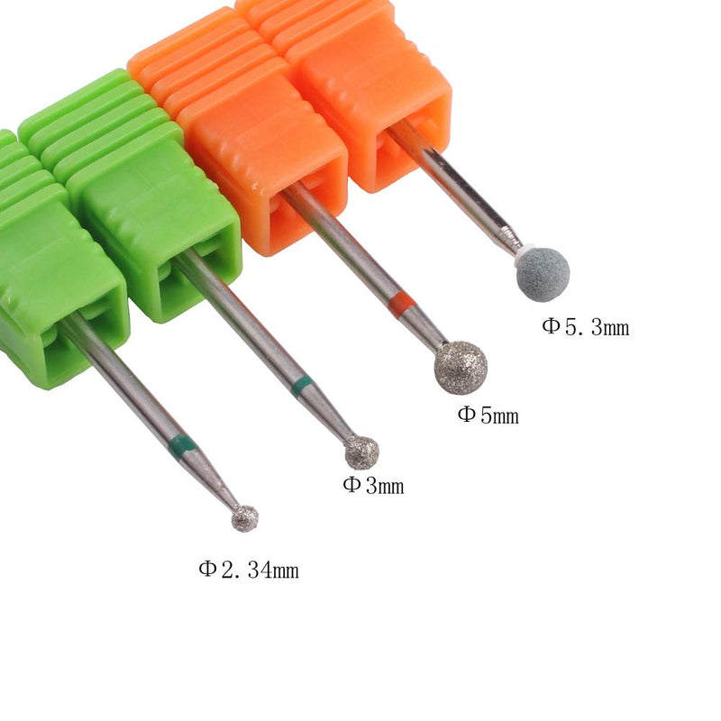 MZCMSL Round Ball Cuticle Drill Bits, Diamond Nail Drill Stone Bit,4pcs Ball Head - BeesActive Australia