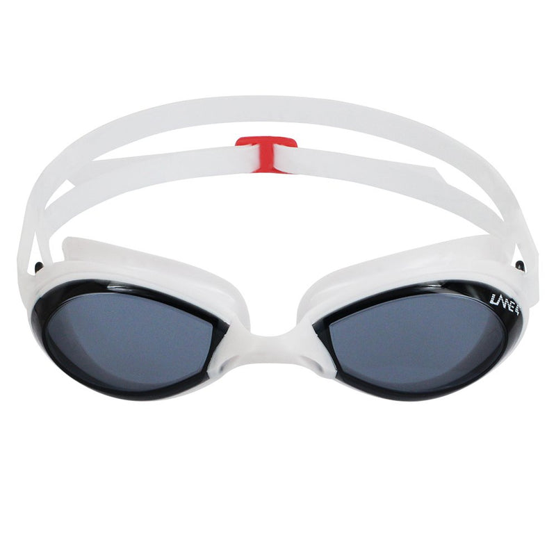 [AUSTRALIA] - LANE4 Swim Goggle - Flat Lenses Streamline Design, Anti-fog UV Protection, One-piece Frame Soft Seals, Easy adjusting Comfortable Leak proof, Recreation and fitness for Adults Men Women A70555 Gray / White 