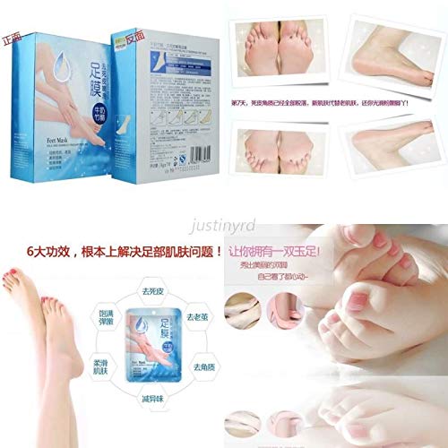 ROLANJONA 7pairs=14pcs Milk Bamboo Vinegar Remove Dead Skin Foot Skin Smooth Exfoliating Feet Mask Foot Care - BeesActive Australia