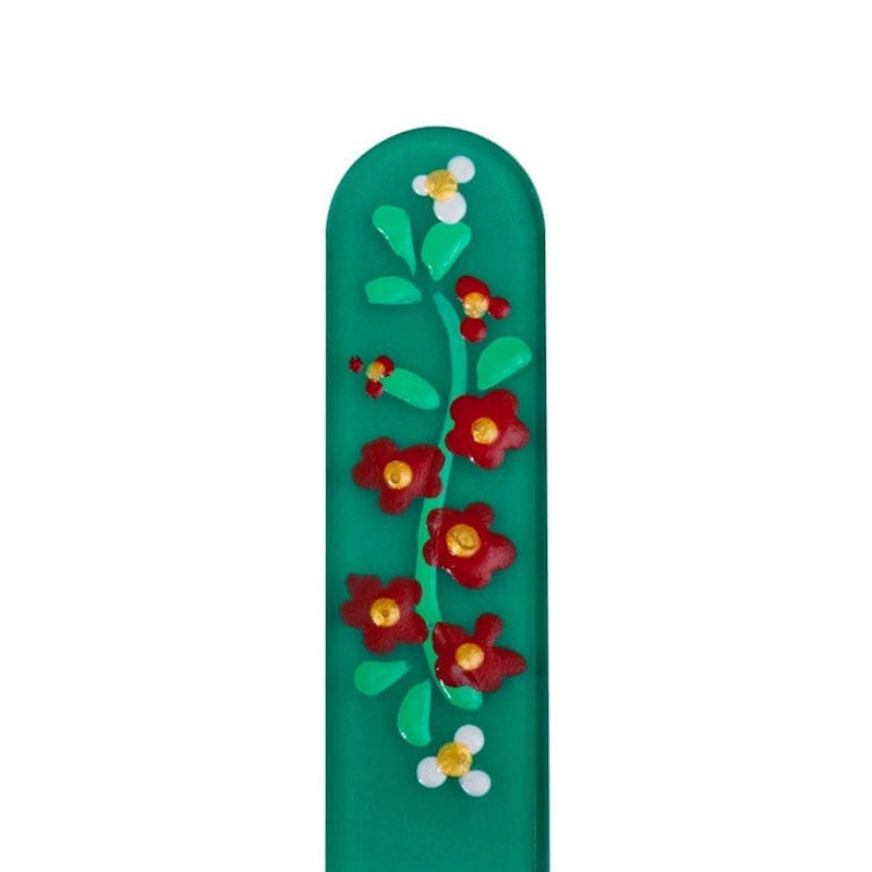 Primrose Green Premium Hand Painted Genuine Czech Republic Crystal Nail File with Matching Acrylic Case - Medium - BeesActive Australia