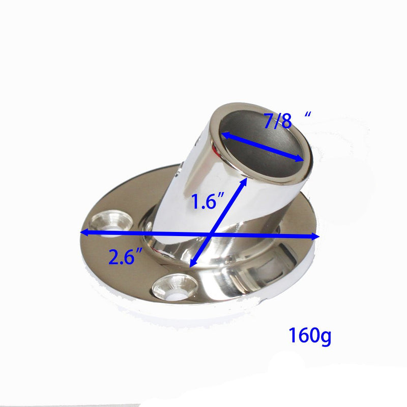 [AUSTRALIA] - X-Haibei Marine Boat Hand Rail Fittings 60 Degree Round Base Tube Stainless Steel 1" tube 