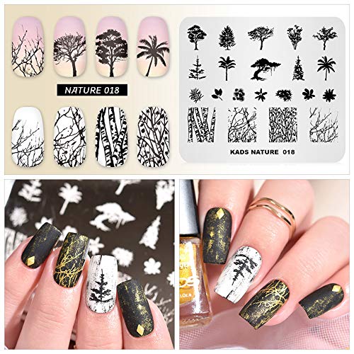 KADS Nail Stamping Plate Tree Nature Template Image Design Plates for Nail Art Decoration and DIY Nail Art (NA018) NA018 - BeesActive Australia