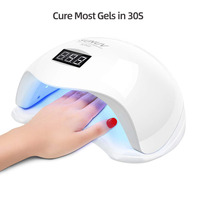 UV LED Nail Lamp, SUNUV UV LED Nail Polish Dryer Gel Machine for Manicure and Pedicure with Sensor and 4 Timers SUN5 - BeesActive Australia