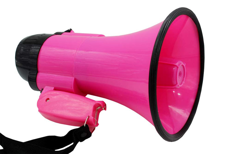 BEMLDY Portable Megaphone Bullhorn 30 watt Power with Built-in Siren/Alarm-Music-Adjustable Volume -Strap Powerful and Lightweight Pink - BeesActive Australia