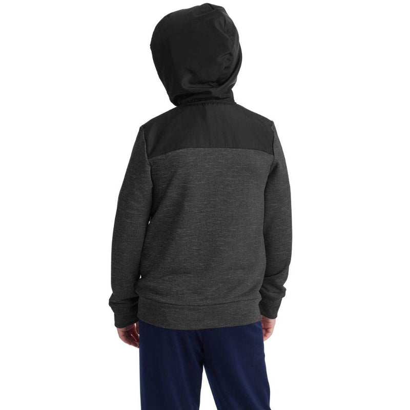 C9 Champion Boys' Tech Terry Woven Pieced Full Zlip Jacket Large Ebony Heather/Ebony - BeesActive Australia