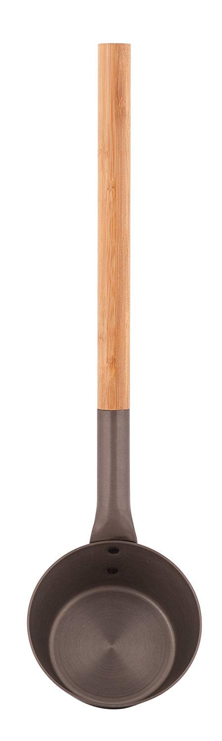 Rento - Design Sauna ladle - Aluminium and heat treated bamboo, tar brown, 43 cm [215765] Charcoal - BeesActive Australia