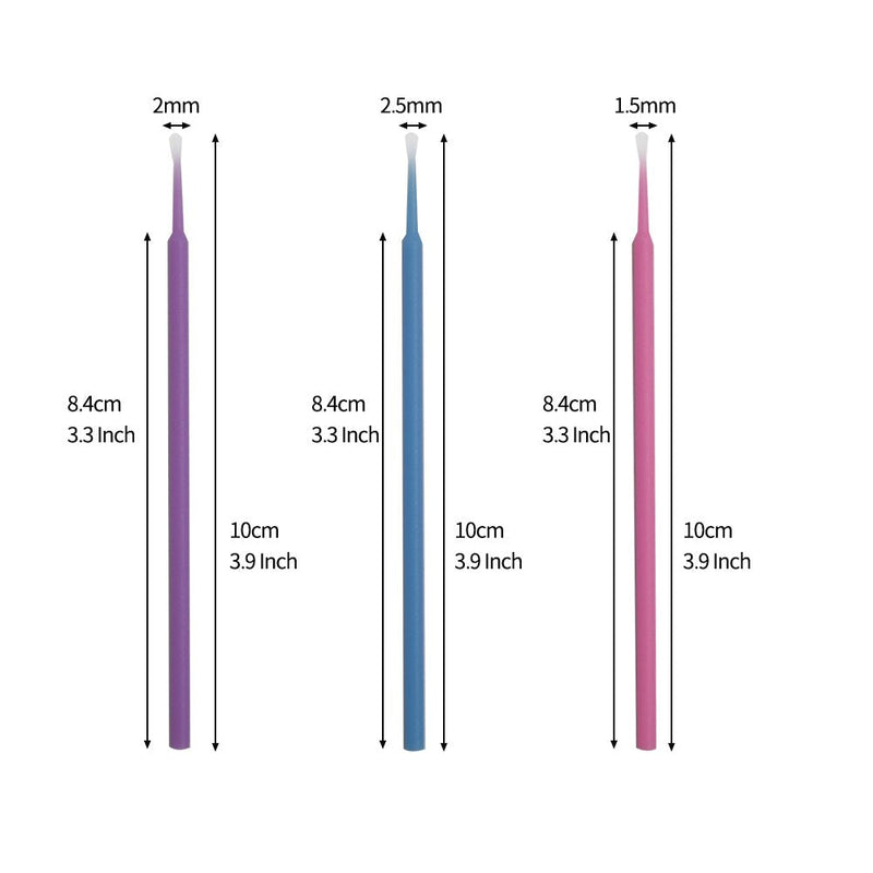 Shintop 300pcs Micro Applicator Brushes, Disposable Eyelash Extension Brushes for Makeup, Oral and Dental (Purple+Blue+Pink) - BeesActive Australia