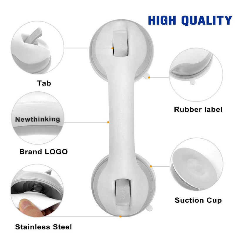 Newthinking Suction Bathroom Grab Rails, Hand Rail for Disabled, Portable Mobility Aids Safety Handle with Suction Cup Fitting, No Fixings Needed for Bathroom, Children and Disability Aids (1 Pack) 1 Pack - BeesActive Australia