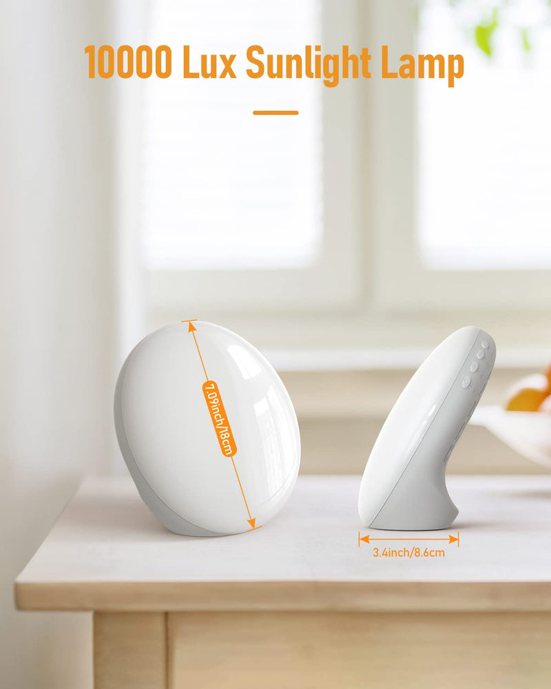 SAD Lamp, AUINSKY 10,000 Lux Light Therapy Lamp with 3 Color Modes, 4 Timer Settings, 5 Brightness Levels & Stepless Dimming, Full UV-Free Natural Sunlight Lamp, Portable Daylight Lamp for Home/Office - BeesActive Australia