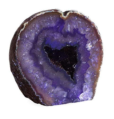 Serafino Genuine Brazilian Agate Geode Healing Crystal Mineral Blue Green Purple Pink Agate Crystals Cristal Stone Gift (Purple) - BeesActive Australia