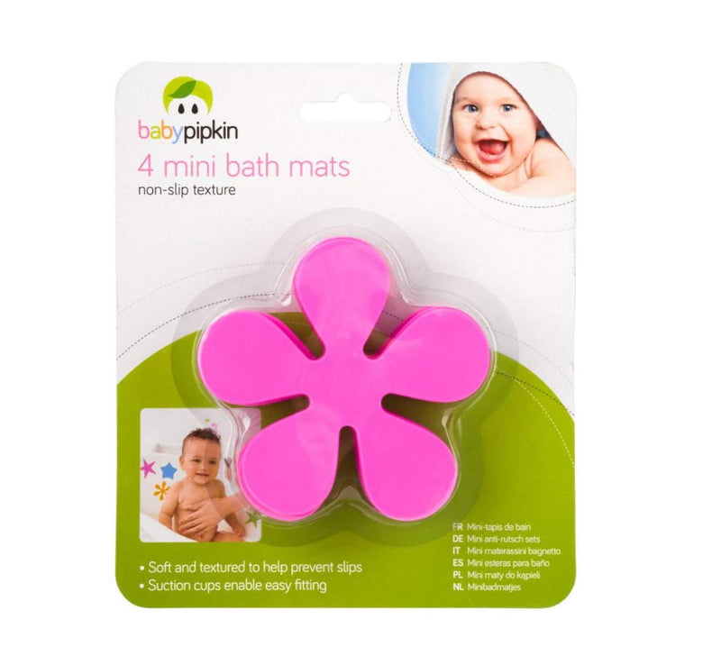 Non Slip Baby Bath Mats With Suction Pads Pack Of 16 Mini Child Safety Anti Slip Shower Mats Flower, Star, Foot, Star Fish (Flower) - BeesActive Australia