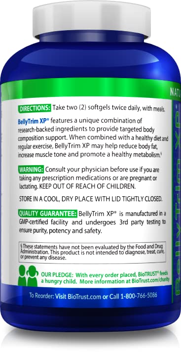 BioTrust BellyTrim XP Advanced CLA Toning Supplement, Conjugated Linoleic Acid (60 Servings) - BeesActive Australia