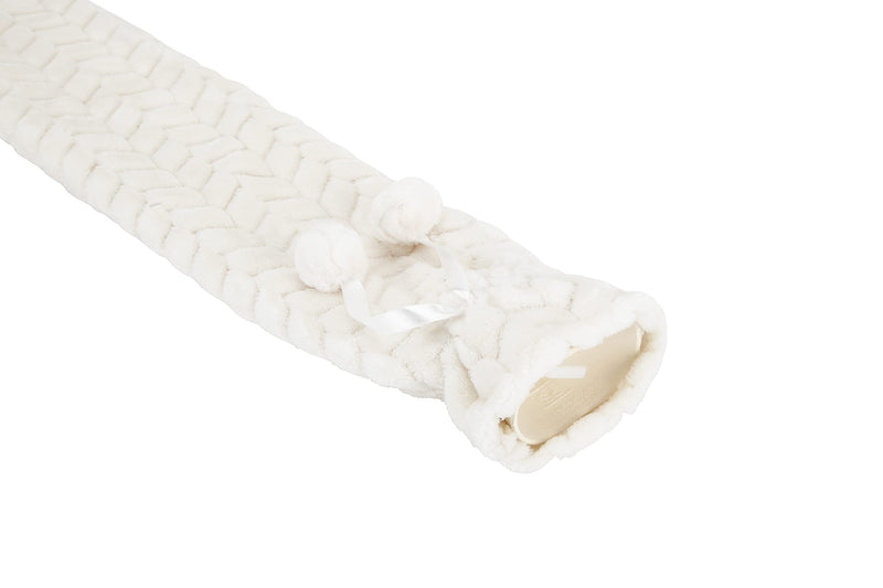 Glengor Luxury Extra Long Hot Water Bottle | Ultra-Soft Cover | 75cm | 2L | Natural Rubber | Cream - BeesActive Australia