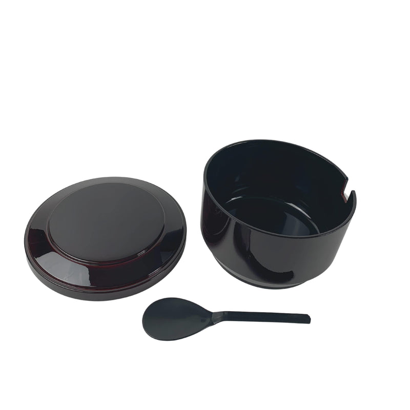 JapanBargain 4777, Rice Serving Bowl with Lid and Rice Paddle Spoon Japanese Ohitsu Container Made in Japan, Burgundy Color, Serving 4-6 People Large - BeesActive Australia