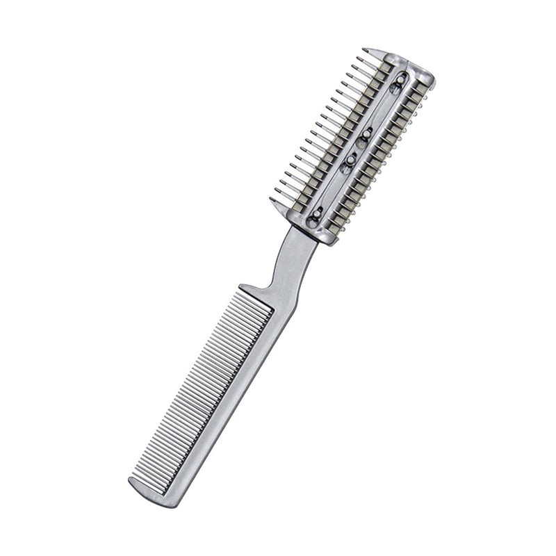 Pet Hair Thinning Comb Dog Hair Trimmer Hair Cutter Comb with Extra Blade Dual-end Double-Sided Dog Comb Pet Grooming Tool One Size Silver - BeesActive Australia
