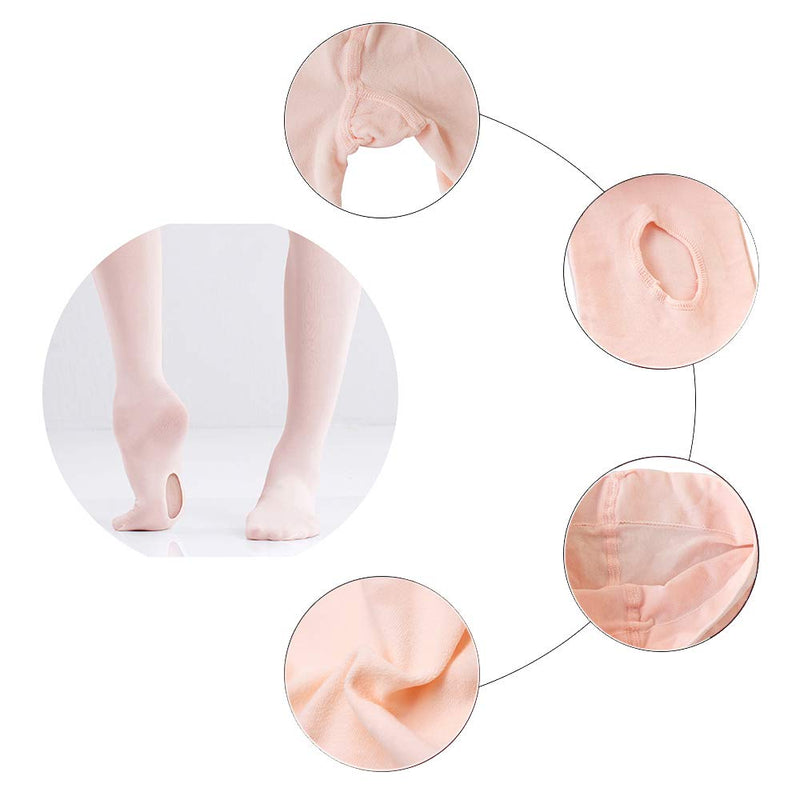 HETH Ballet Tights for Girls Toddler Ultra Soft Dance Ballet Convertible Tights With Holes 3-5T A-pink 2 Pairs - BeesActive Australia