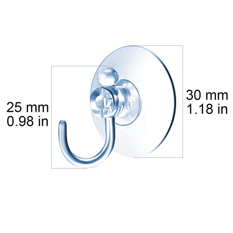Suction Cup Hooks Clear Plastic Sucker Pads for Window Glass Shower Bathroom Kitchen Wall with 4 Styles 60 mm 50 mm 40 mm 30 mm Support Festivals Parties Events Theme Carnival Decorations (30 mm) - BeesActive Australia