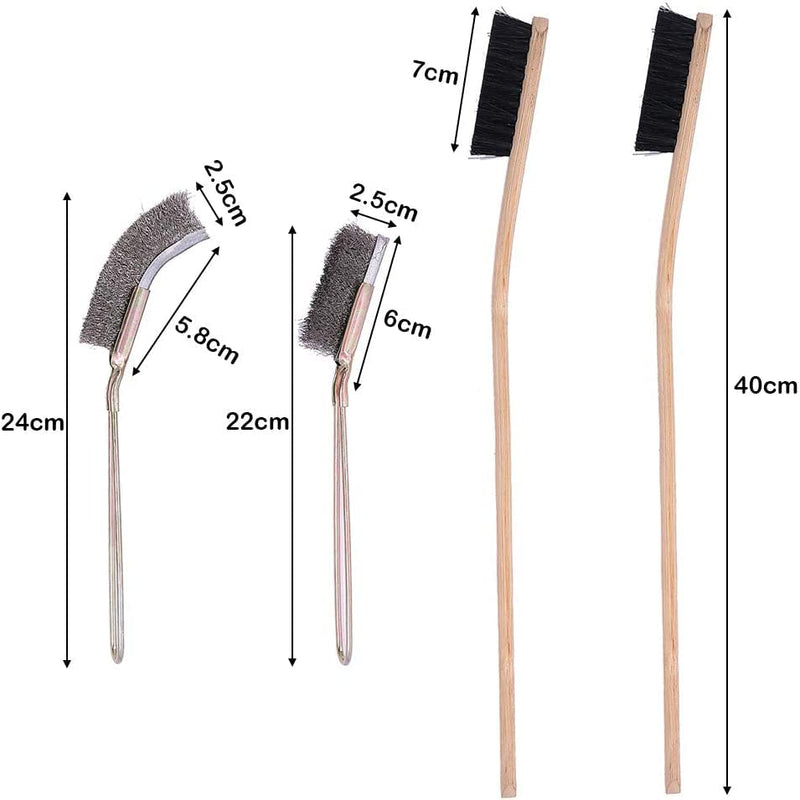 DENTRUN 3 Pack Wooden & Stainless Steel Long Handle Bird Cleaning Brush, Pet Supply Feeder Cage Accessory for Parrot Birds - BeesActive Australia