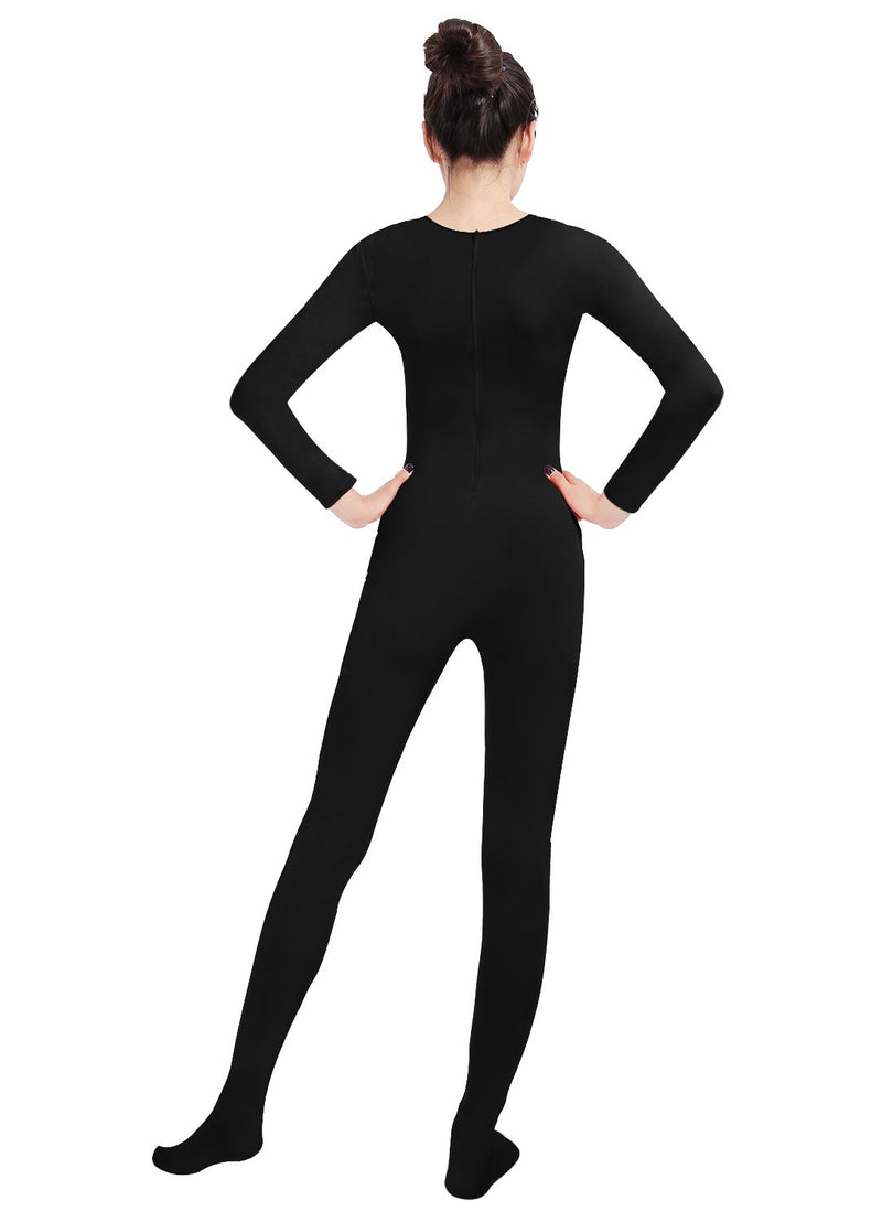 [AUSTRALIA] - Ensnovo Womens Spandex One Piece Unitard Full Bodysuit Zentai Suit Costume Black Medium 