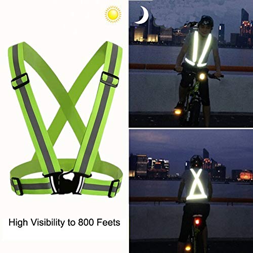 Reflective Night Running Vest with 360°High Visibility, Adjustable Safety Vest Outdoor, Fits Running, Walking,Cycling,Hiking, Walking,Dog Walk（2 Pack） Green and Orange … - BeesActive Australia
