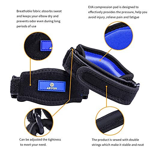 ABYON Professional Medical Grade Elbow Brace Compression Sleeve (1pcs)+Tennis Elbow Brace (2pcs),Elbow Support Gear for Sports or Daily Use to Reduce Elbow Pain and Tendonitis | Tennis Elbow | Golfer's Elbow | Arthritis for Men and Women Medium Black - BeesActive Australia