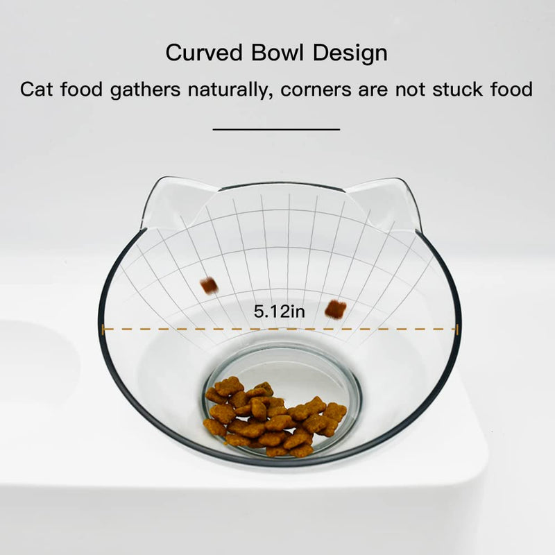 Marchul Tilted Cat Food Bowl Set, Raised Cat Bowls for Food and Water, Food Feeding Dishes for Cats and Puppies double with mat - BeesActive Australia