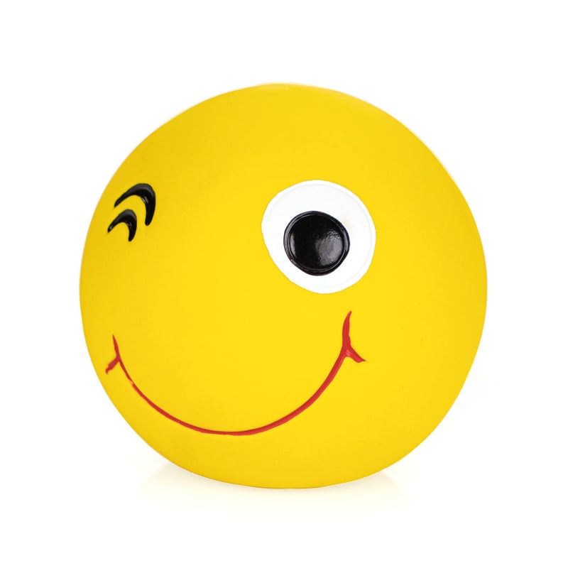 CHIWAVA 4 Pack 2.8'' Latex Squeaky Dog Toy Smiley Face Balls Interactive Fetch Play for Small Medium Dogs Assorted Round Balls 3PCS - BeesActive Australia