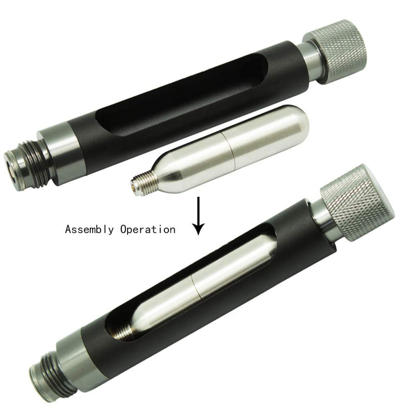 [AUSTRALIA] - Gurlleu Paintball Quick Change 12g CO2 Valve Cartridge Adapter Black+Silver w/ G1/2 Threads 