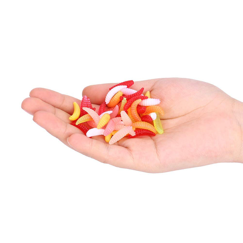 Alomejor Fishing Lure Bait Mini Size Worm Larva Grub Shape Fishing Lures Artificial Baits Maggots Worms Fish Tackle Toy 100pcs/set - BeesActive Australia