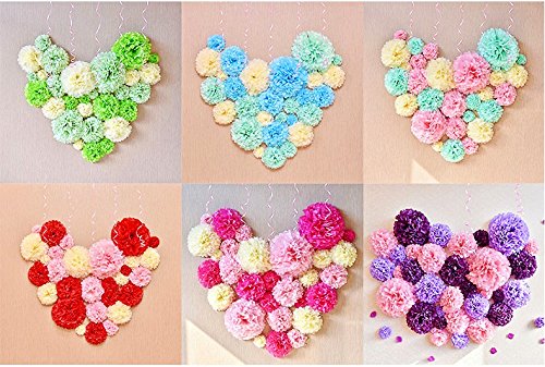 JZK 10 x 20 cm White Tissue pom poms Hanging Paper Flower Balls, Decorations for Wedding Birthday Baby Shower Chiristmas Halloween Bedroom & Various Parties or Occasions - BeesActive Australia