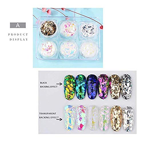 3 Case(18pots) Gold Silver Irregular Aluminum Foil Paper Nail Art Sticker Set 3D Glitter DIY Manicure UV Gel Polish Nail Sequins Decoration Tools - BeesActive Australia