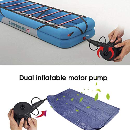 sanipoe Battery Powered Air Mattress Pump, Electric Quick-Fill Blower Portable Inflator Deflator for Inflatables Raft Bed Boat Pool Toy, Black - BeesActive Australia