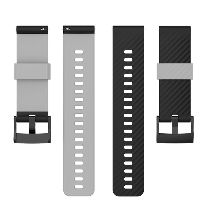 LOKEKE for Suunto 7 Replacement Band, 24mm Replacement Silicone Wrist Strap Band For Suunto 7 / 9/9 Baro / D5 Black+ Grey - BeesActive Australia