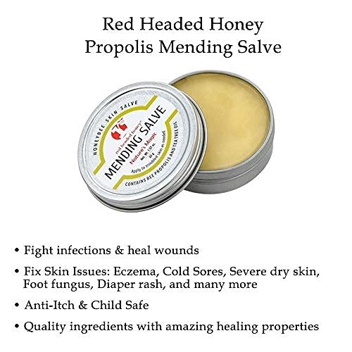 Red Headed Honey | Beeswax Propolis Mending & Salve - Tea Tree & Vitamin E Oil - 1.57oz Propolis Mending Salve - BeesActive Australia